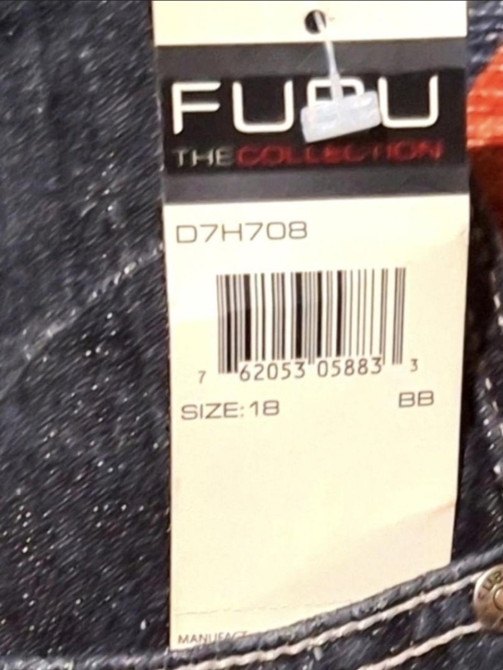 FUBU Dark Blue Relaxed Fit Men's Jeans - Picture 2 of 7